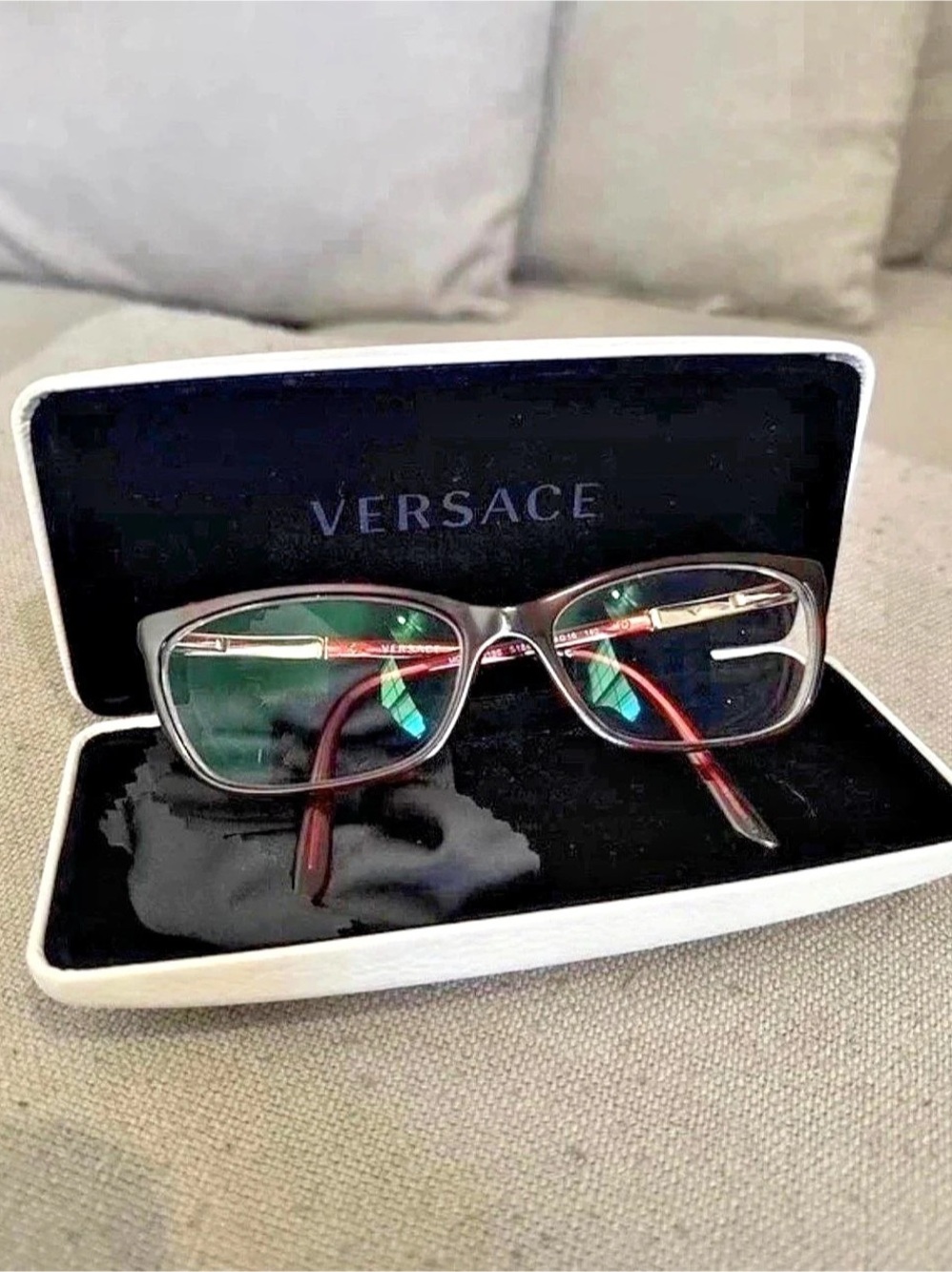 Versace Red & Gold Eyeglasses